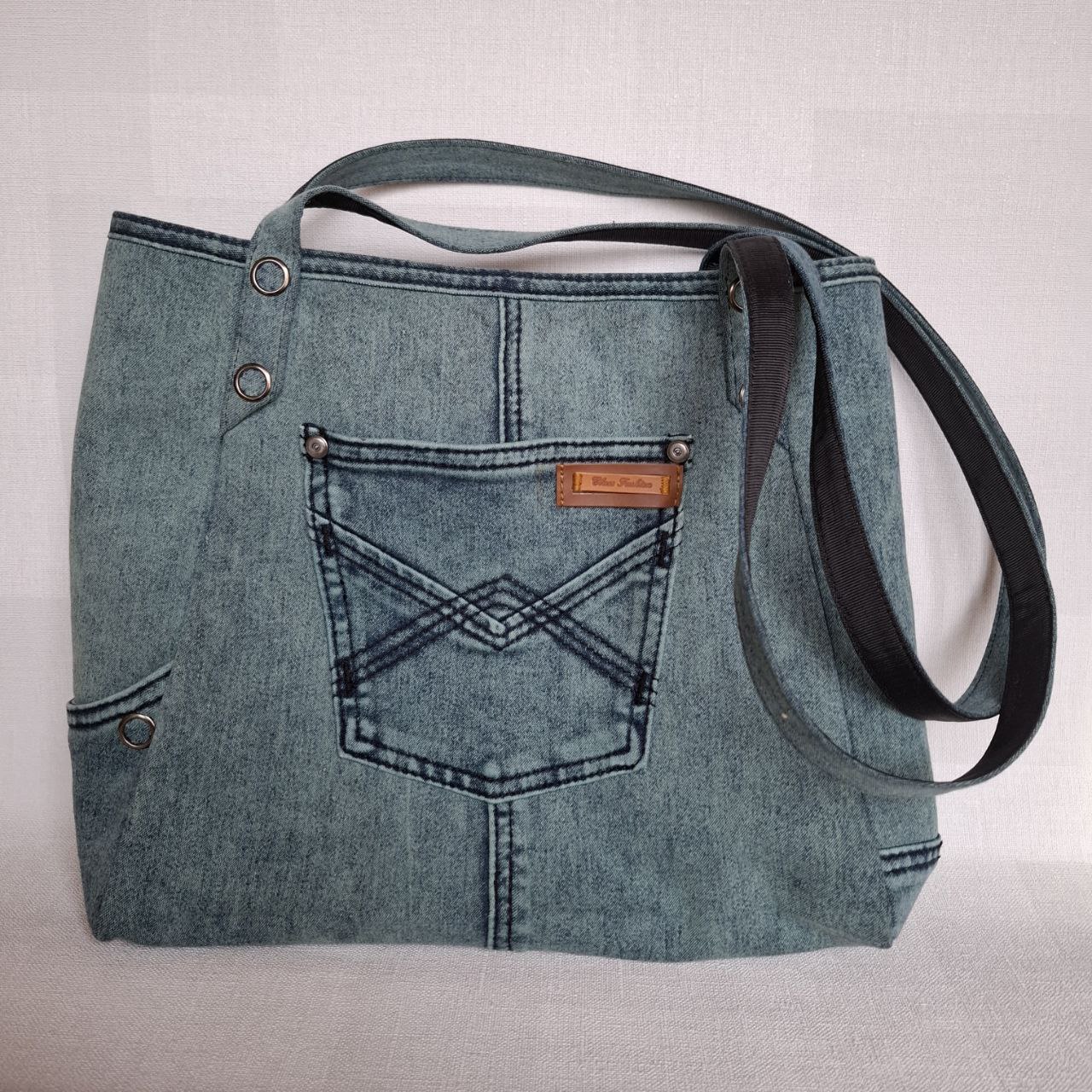 Шопер джинсовий з кишенькою